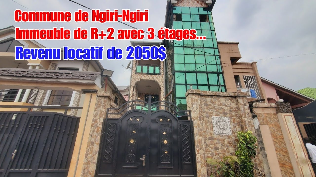 👉RDC/KINSHASA/COMMUNE DE NGIRI-NGIRI/DU CÔTÉ TROP RÉSIDENTIEL:IMMEUBLE DE R+2 ET 4 APPARTEMENTS...