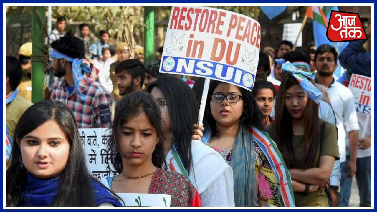 DU students march against Ramjas College violence