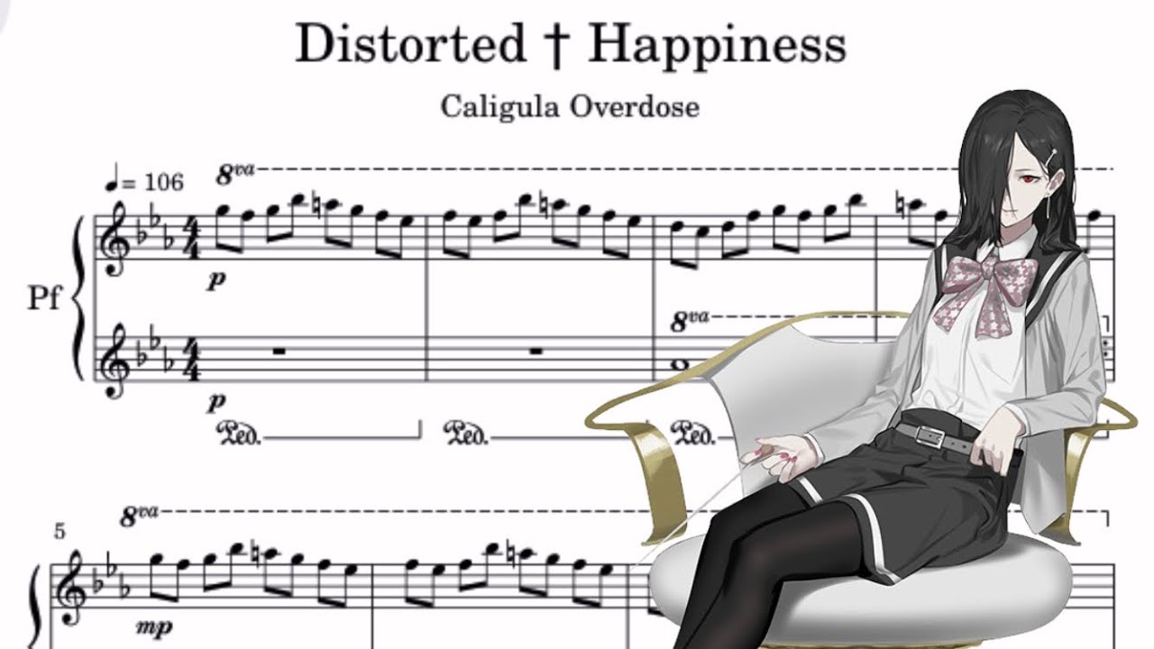 「Distorted † Happiness」Caligula Overdose-カリギュラ オーバードーズ ピアノ楽譜