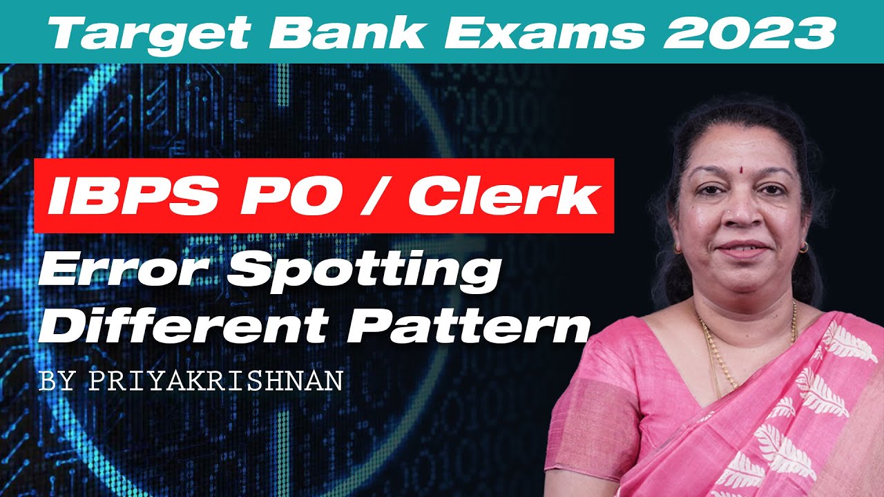 Error Spotting different pattern | English by Priya Krishnan | Bank Exams 2023 | Veranda Race