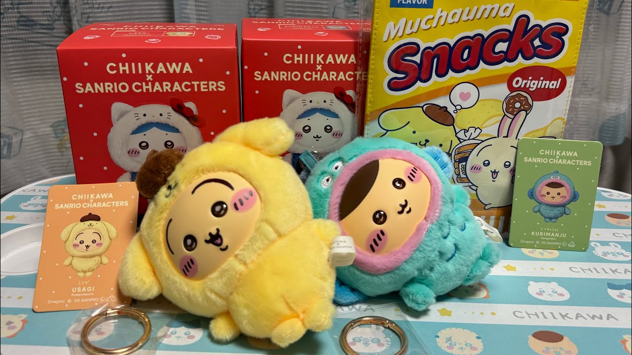 ちいかわ×サンリオキャラクターズ きらめっこ（くりまんじゅう×ハンギョドン/うさぎ×ポムポムプリン）＆スーパーマーケットなスナックポーチ、Tシャツ、パーカー購入！可愛いが初期不良あり！？