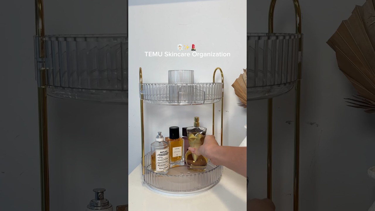 the best makeup organizers 👀 #makeup #storage #declutter #perfume #cleaning #temu #temuhaul