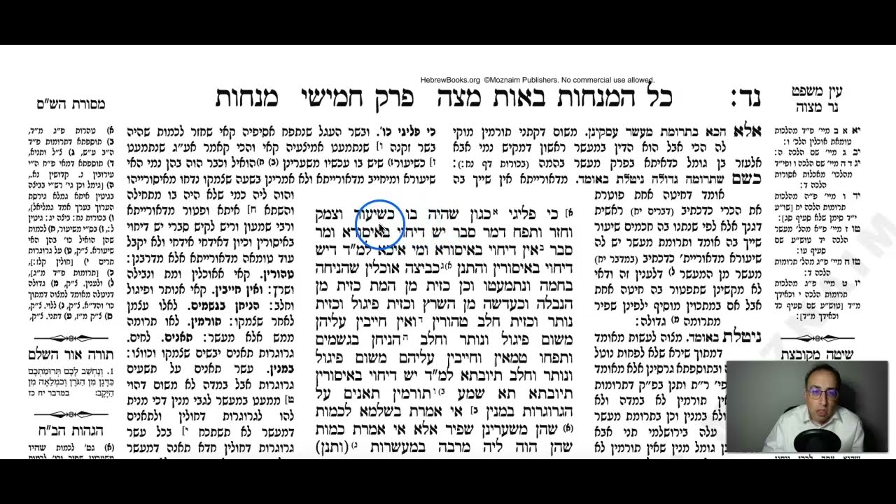 Menachos Daf 54b Daf Yomi Gemara (Talmud) Meseches Menachos Mesechet Menachot Masechet Menahot 