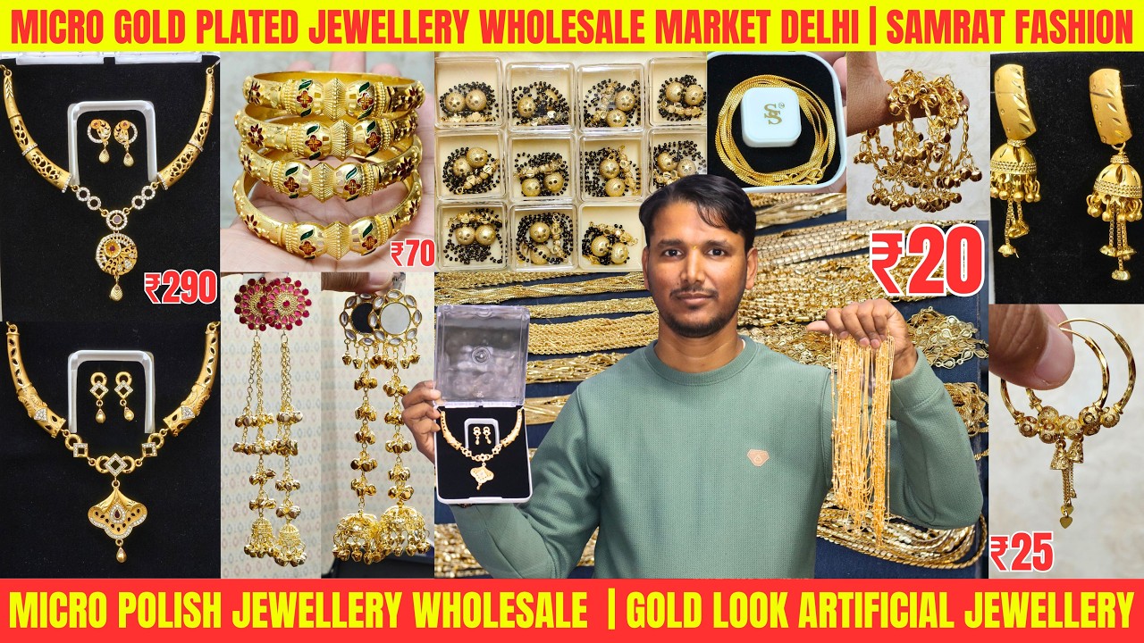 Micro Gold Plated Jewellery Wholesale Delhi | Micro Polish Jewellery, Gold Look Artificial Jewellery