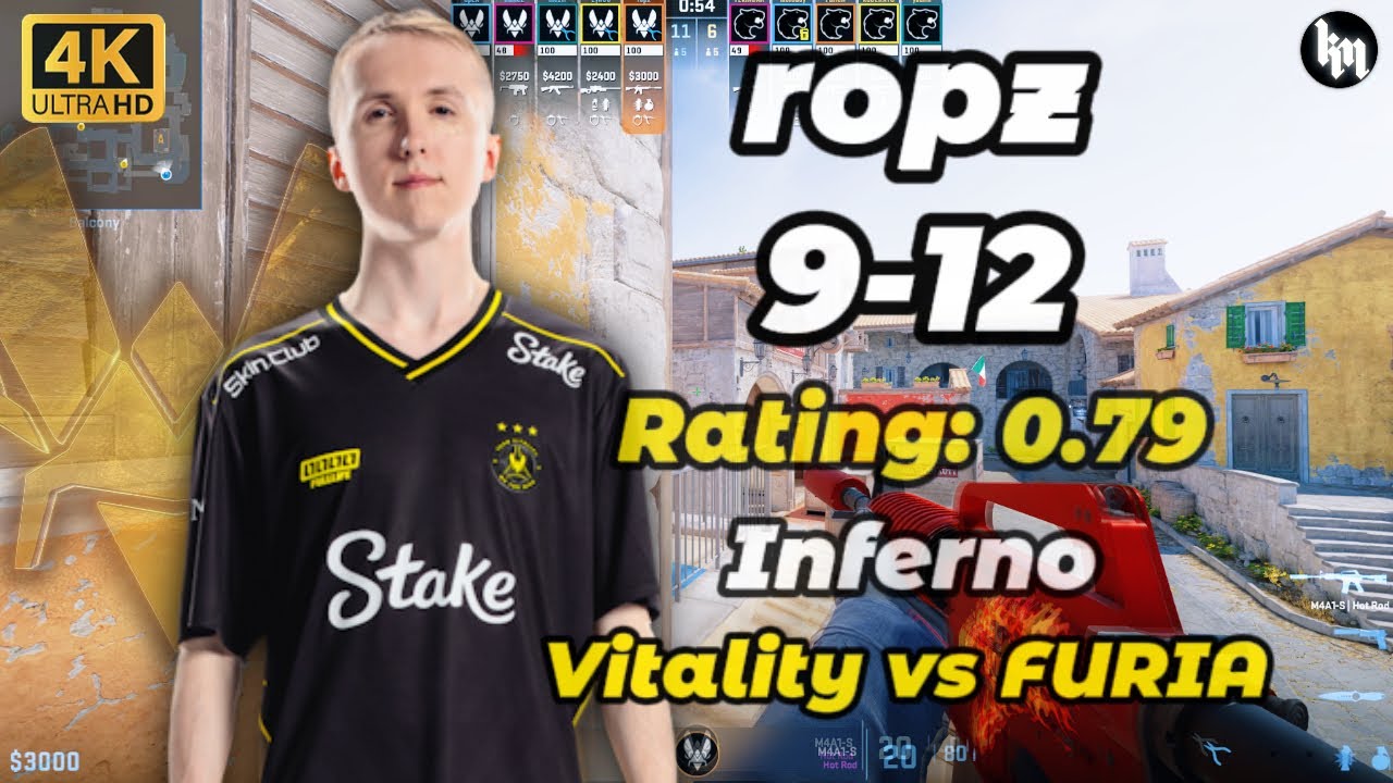 ropz (9-12) Vitality vs FURIA (Inferno) IEM Kraków 2026 #cs2 #vitality  #ropz