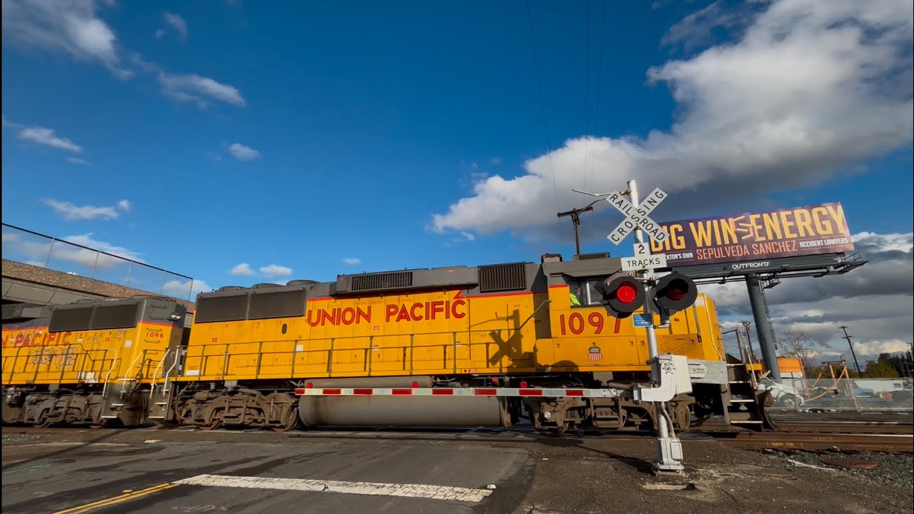 UP 1097 YST65 Local South - E. Lafayette Street Railroad Crossing, Stockton CA