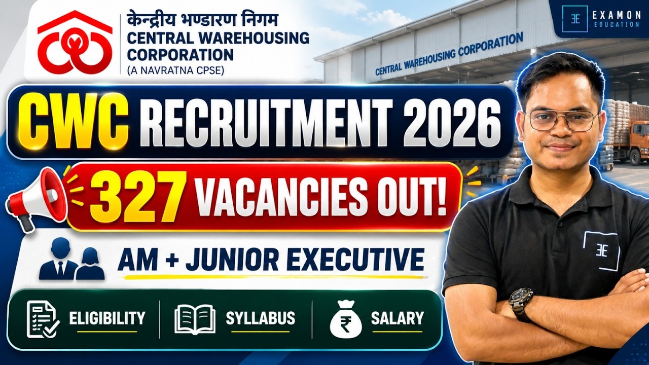 CWC Recruitment 2026 🚨 327 Vacancies OUT | Salary , Syllabus and Eligibility | CWC JE 2026