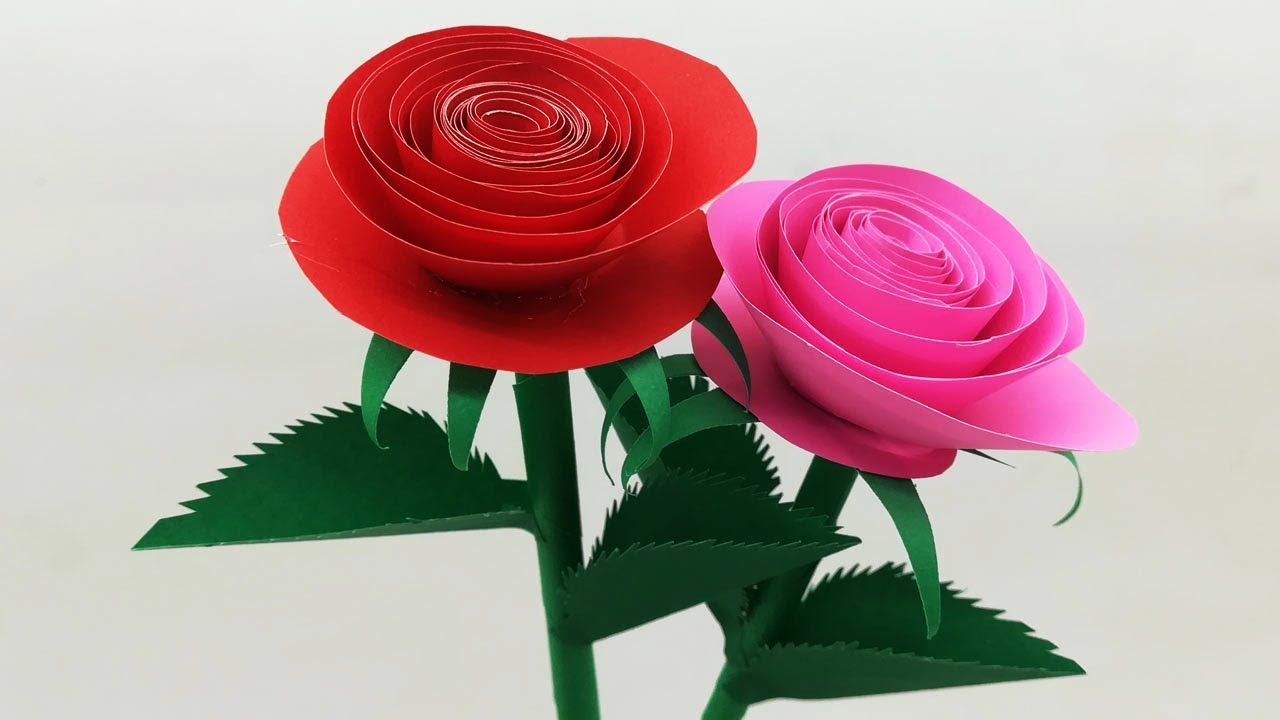How to make paper rose | Flower rose making | Easy paper craft ideas