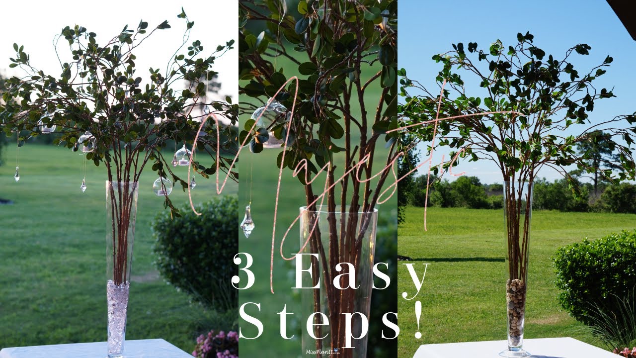 3 EASY STEPS! Tall Majestic Tree Wedding Centerpiece | Budget Weddings| DIY Tutorial