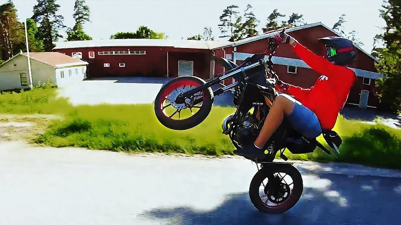 50cc Moped Rideout and Wheelie Practice | Supermto Lifestyle [SNT EDIT]