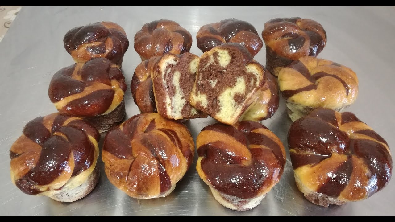 cruffin bicolori al cioccolato