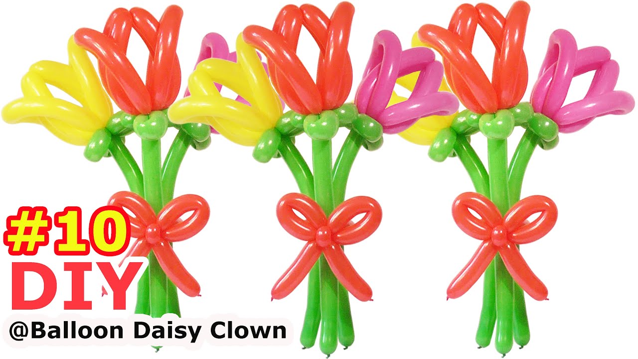 Balloon Flower Tulip Bouquet TUTORIAL balloon decoration ideas