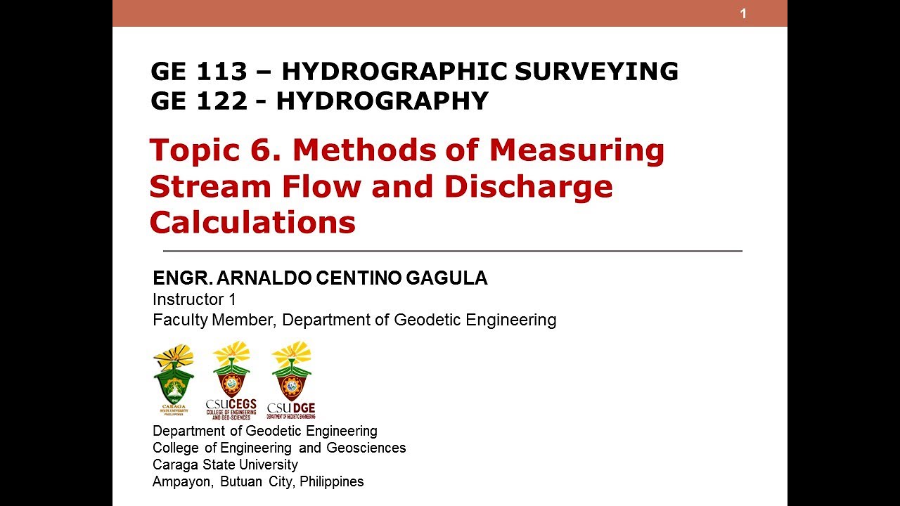 GE 122/GE 113 Hydrography/Hydrographic Surveying Topic-7