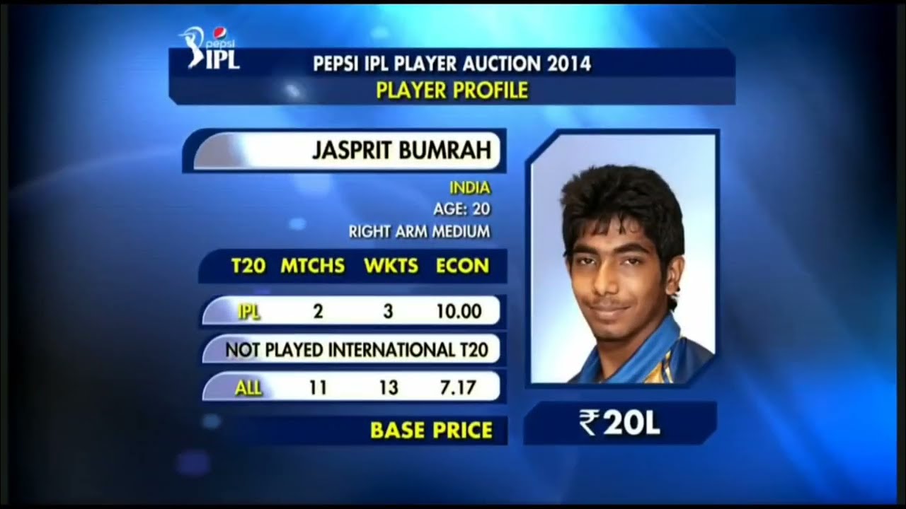 Jasprit Bumrah First time was the steal of the | IPL auction auction