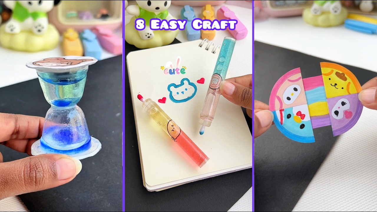 8 Easy craft ideas / miniature craft / how to make / DIY school project. / Helena's Craft