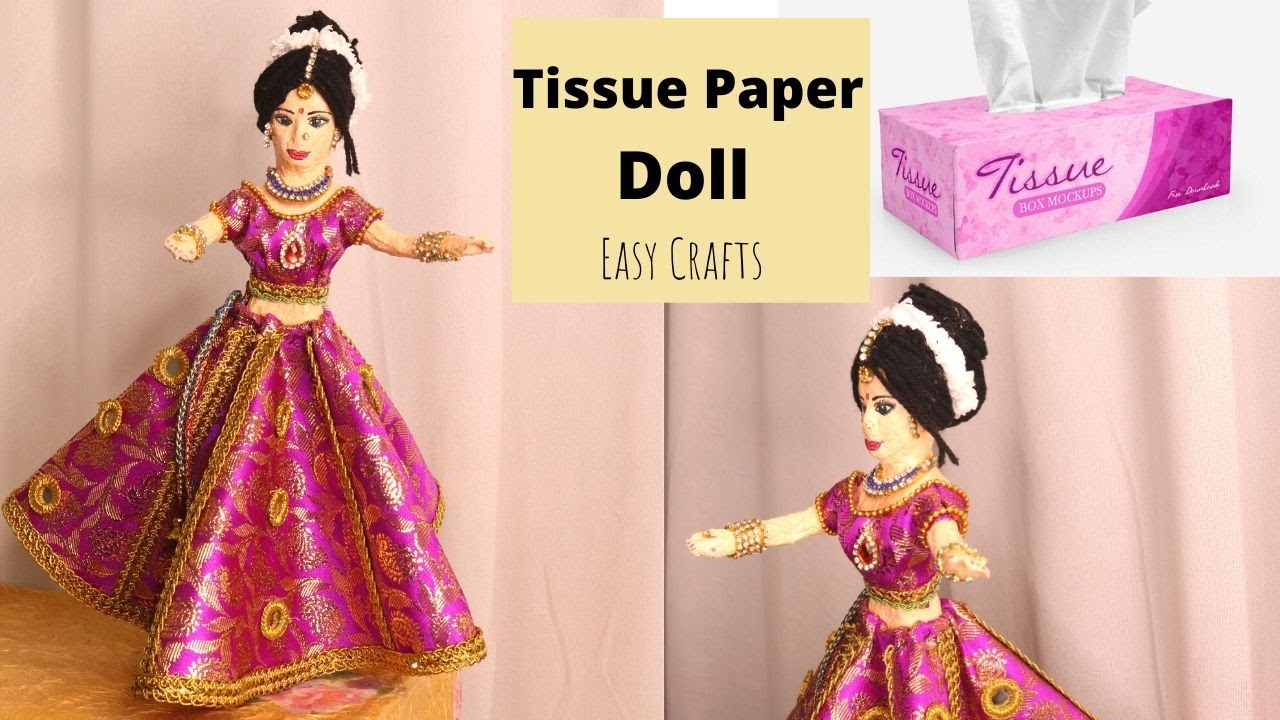 DIY Barbie Doll Making With Tissue Paper / Paper Barbie Doll Making by Aloha Crafts (NEW Technique)