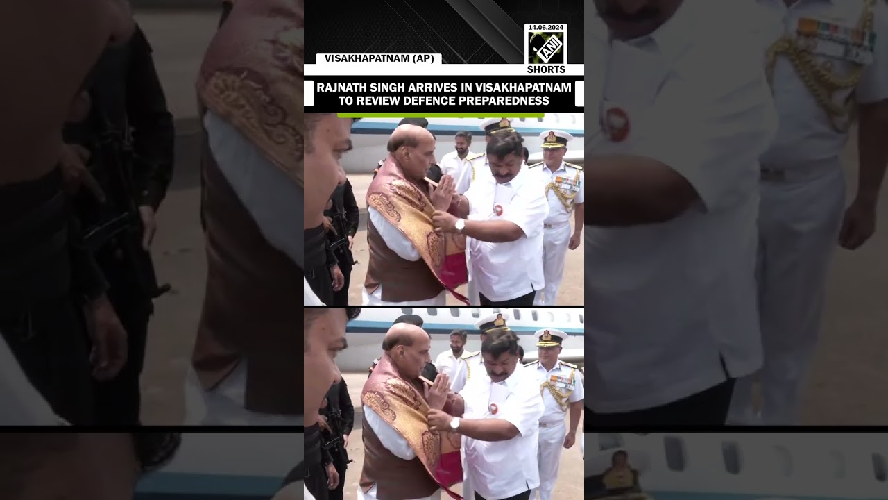 Rajnath Singh arrives in Visakhapatnam to review defence preparedness of Eastern Naval Command