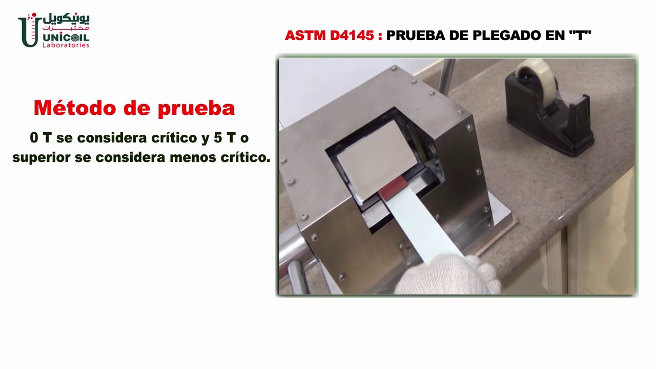 Prueba de plegado del recubrimiento