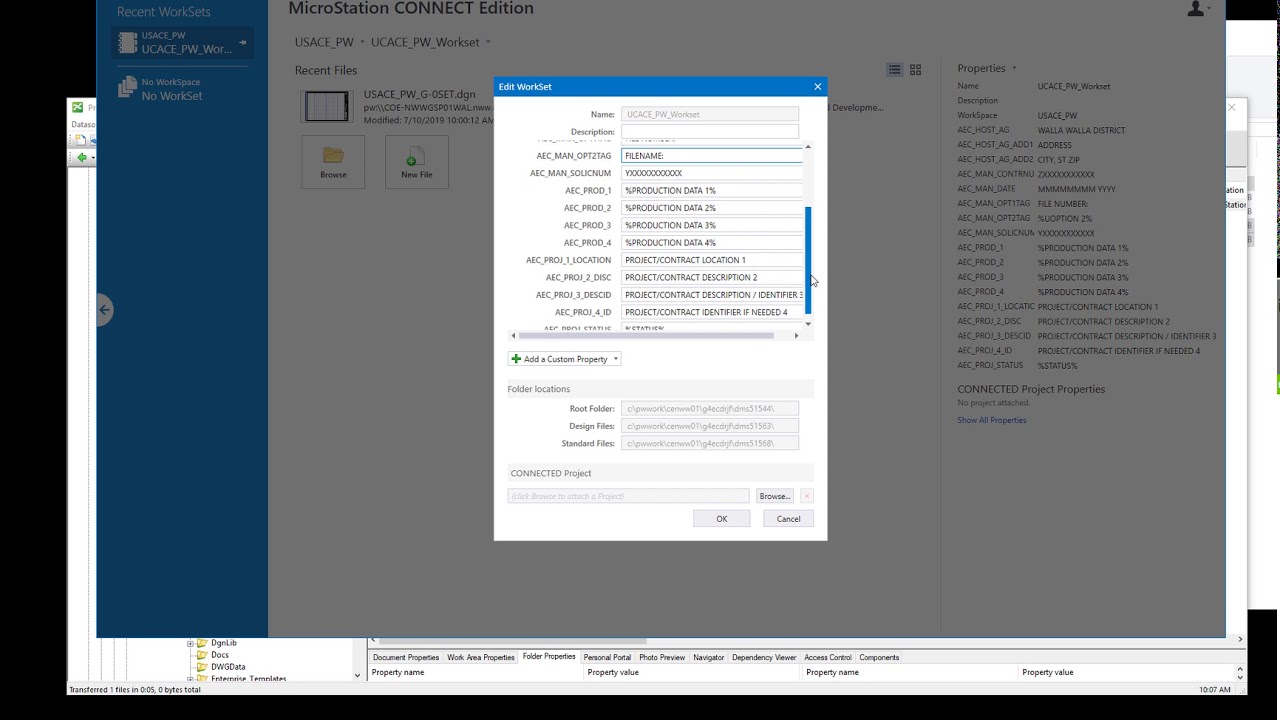 AEC_WS 201 - Updating the project dgnws file in ProjectWise