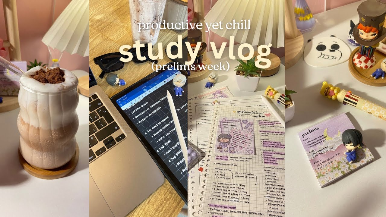 prelims week 📚🧃| productive yet chill study vlog, studying out at a café, procrastinating XD