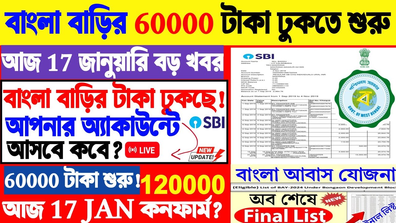 বাংলা বাড়ির 60000 টাকা ঢুকতে শুরু করেছে | 17 January Big Update | Bangla Bari Payment
