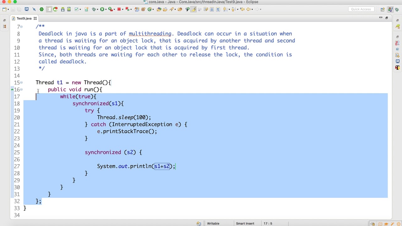 Deadlock in Java Multithreading
