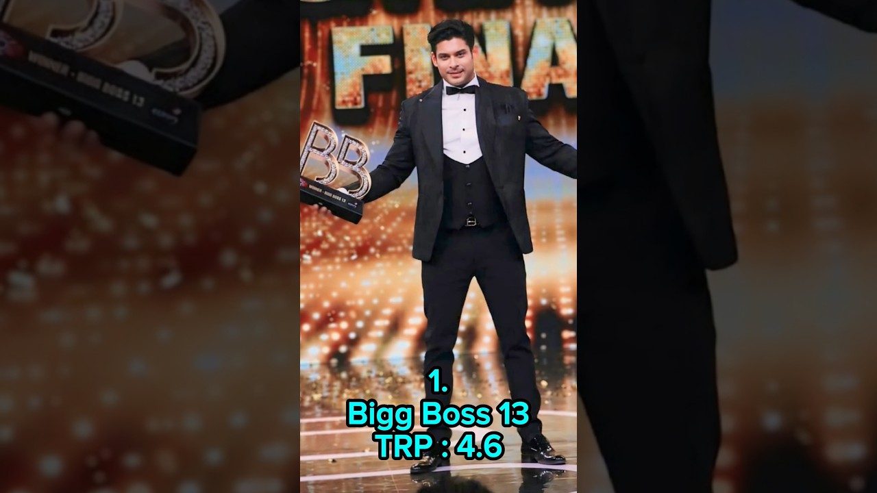 Top 10 Highest TRP Seasons In BIGG BOSS #shorts #short #top #top10 #biggboss #salmankhan #sidnaaz