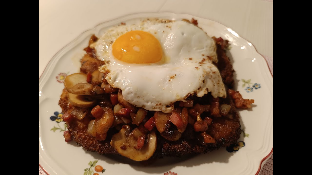 Bauernschnitzel mit Speck, Ei und Zwiebeln 🍺 Rustikales aus'm Pott ⚒️/4