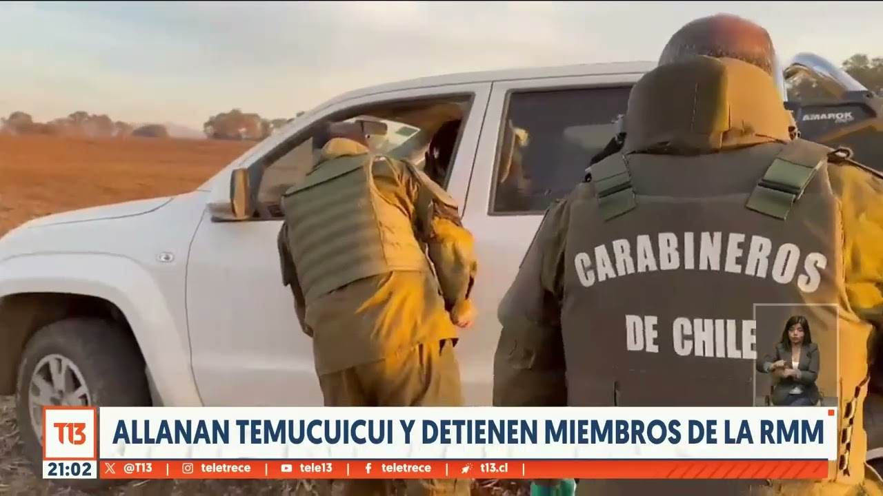 Cinco personas son detenidas en allanamiento en Temucuicui