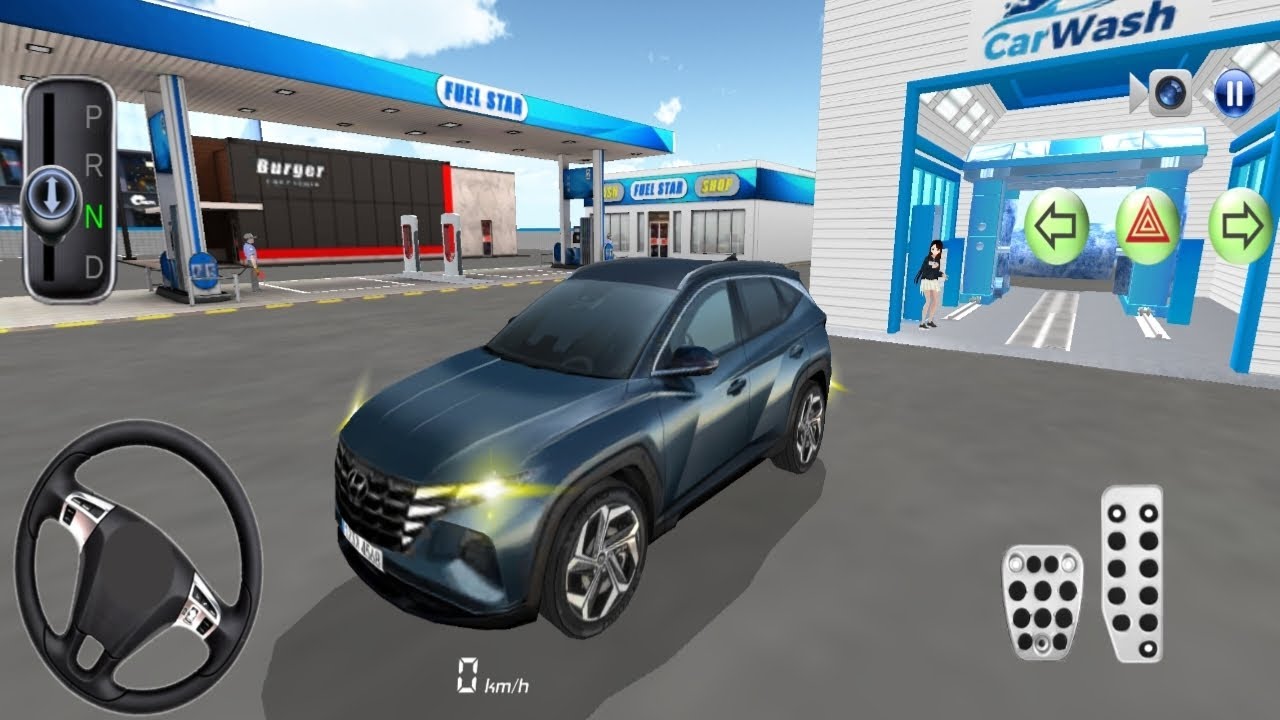 Brand new Hyundai Tucson Car Washing and Refueling -3D driving class -Android gameplay 2026 #gaming 