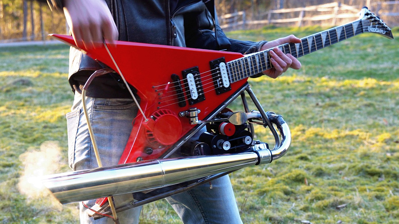 Gas powered electric guitar blows peoples minds