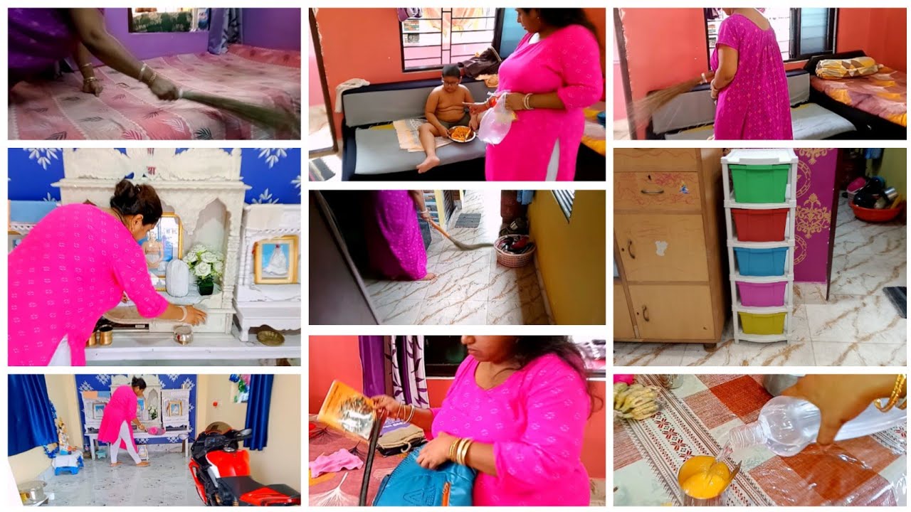 সকাল 6 টা থেকে বাসিকাজ+breakfast+lunch+ dinner+কাচাধোয়া+পুজো+সময়মতো complete✅11 টায় স্কুলে গেলাম।