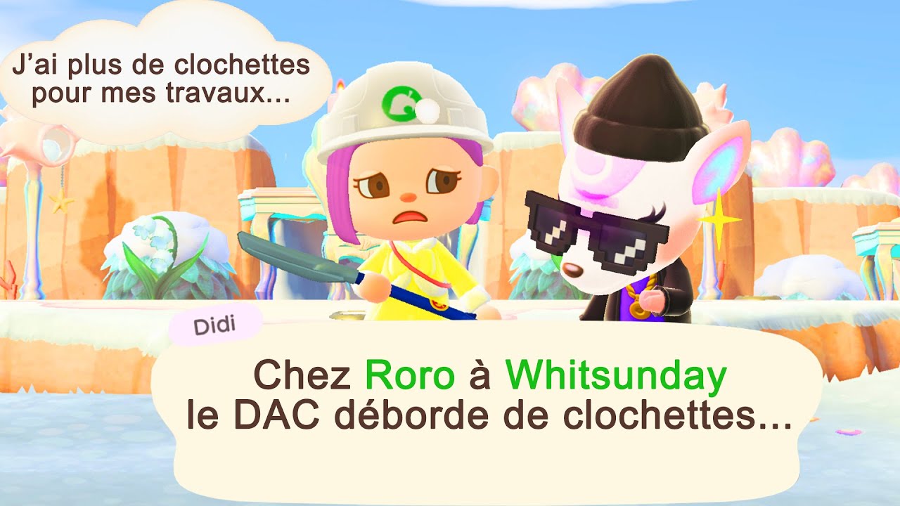 J'ai trouvé une montagne de clochettes dans Animal Crossing !