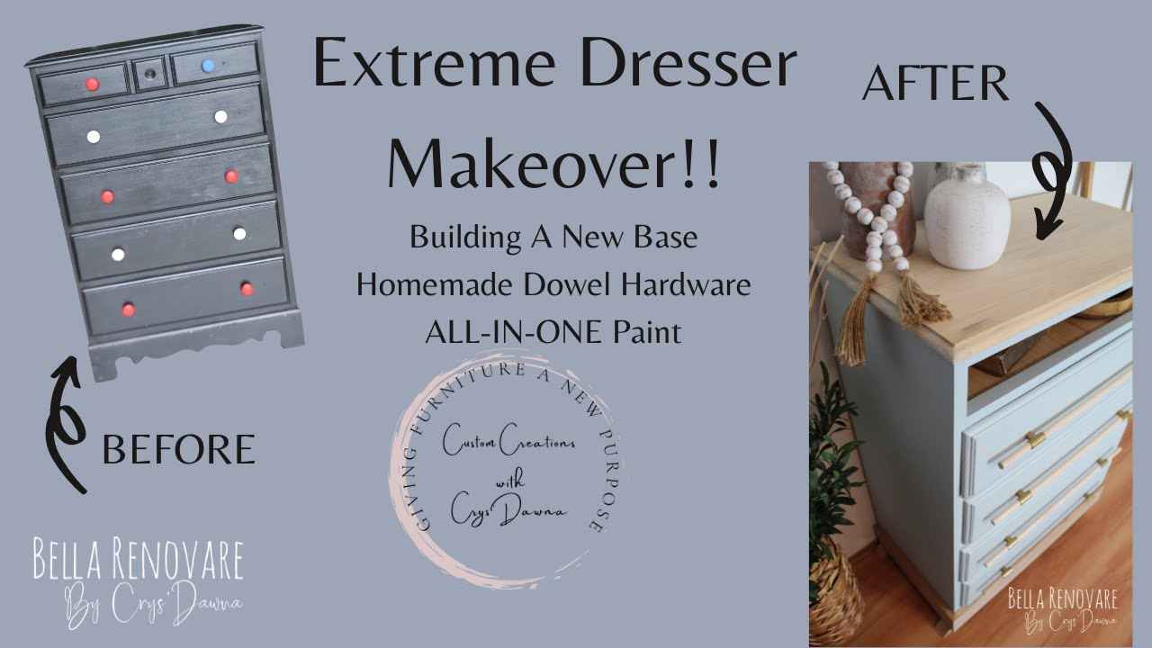 Extreme Dresser Makeover - From Dark to Modern Boho - Silk All In One Mineral Paint