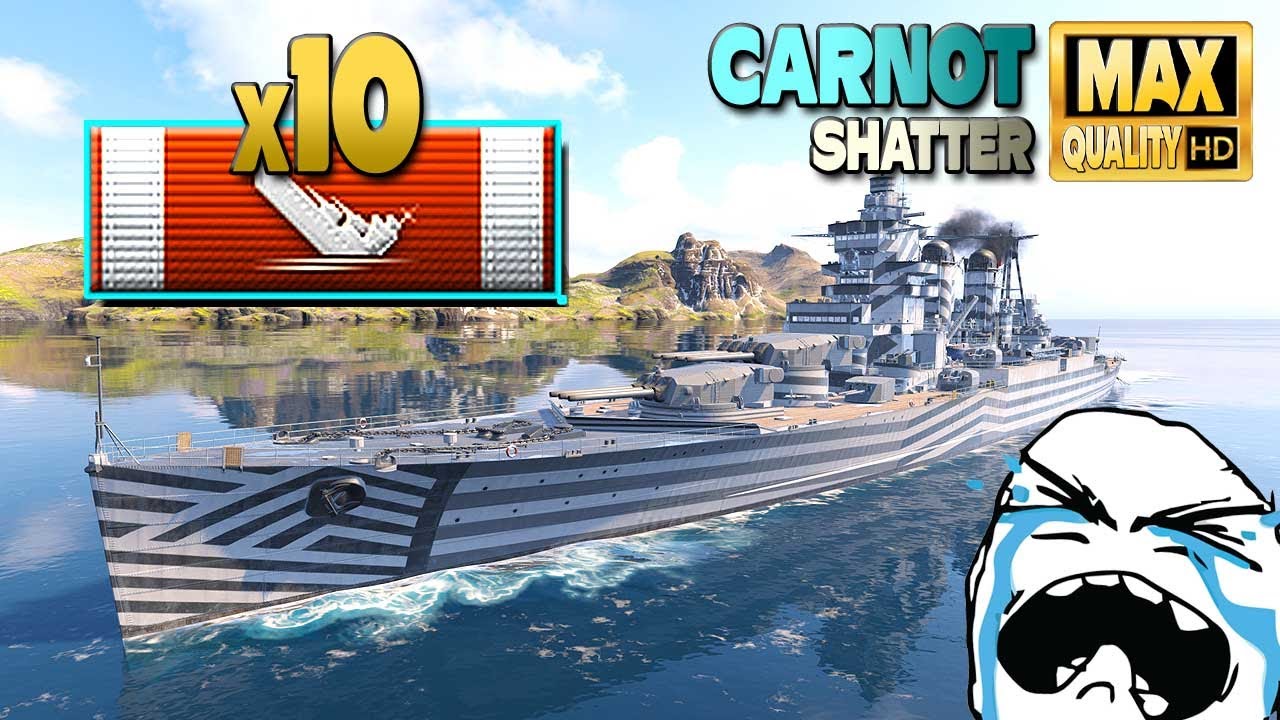 Крейсер Карно: уничтожено 10 кораблей - World of Warships