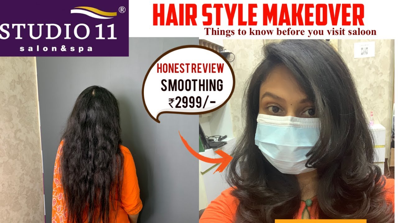 FIRST HAIR TRANSFORMATION LIVE | SMOOTHING | LAYERCUT |SALOON REVIEW | PRICE DETAILS STUDIO 11 SALON