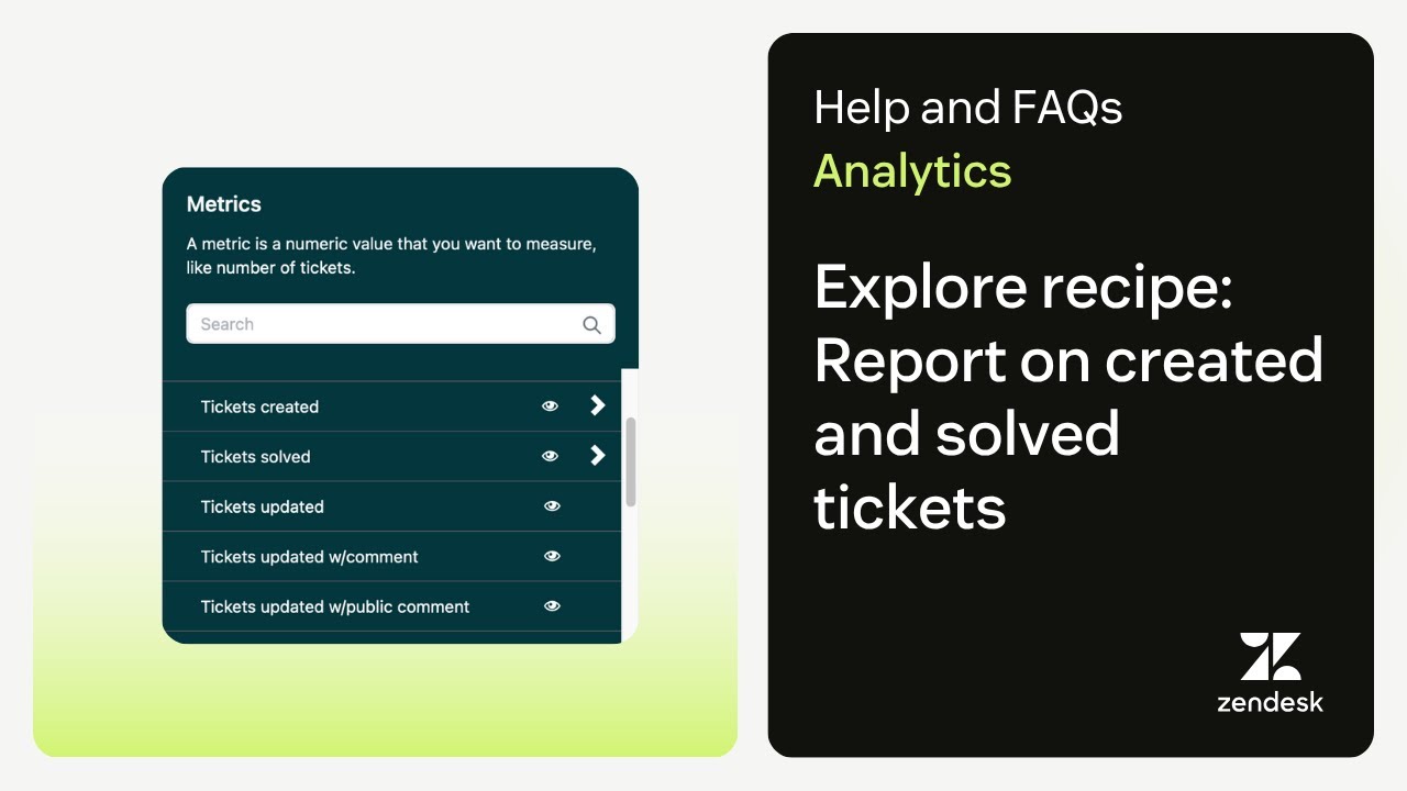 Explore recipe: Report on created and solved tickets