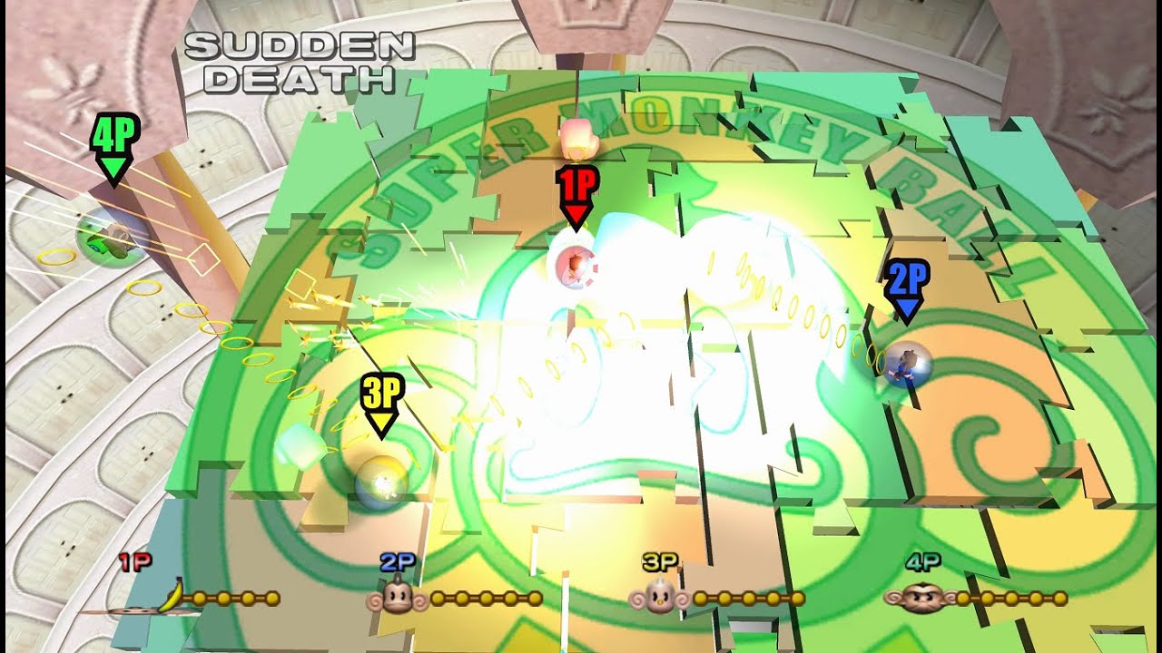 Super Monkey Ball 2 Gamecube Monkey Fight: Survival Mode 4 player 60fps