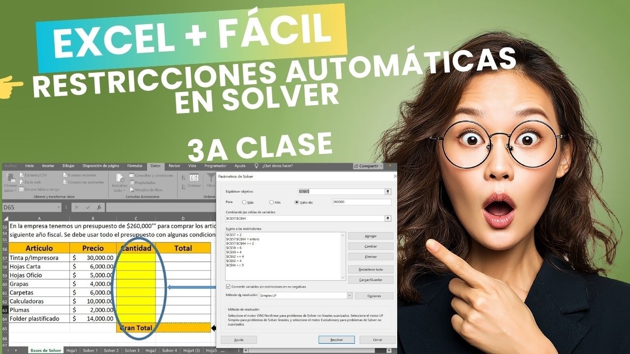Restricciones automáticas en SOLVER 🚀 Parte 3 | Optimización Avanzada como un CEO #excelfacil