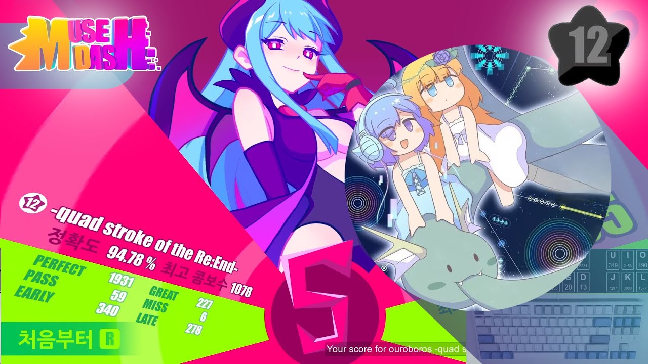 【MuseDash】Cranky VS MASAKI - ouroboros - quad stroke of the Re:End | 1335235점 94.78% 【Custom 12★】