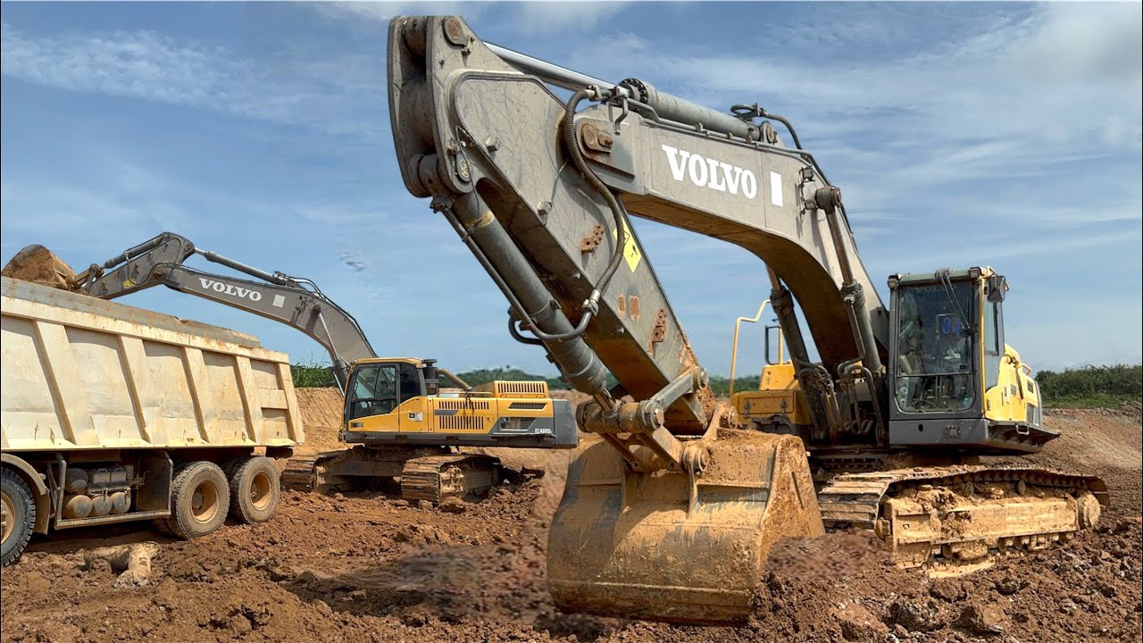 Volvo EC480DL Excavator & 25–41 Ton Dump Trucks | Lakefront Earthmoving Project! @HRExca 
