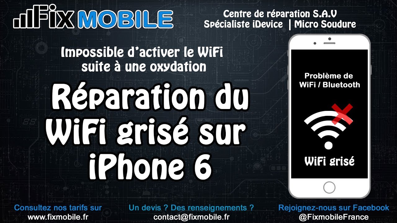 Réparation carte mère iPhone 6 impossible d'activer le WiFi grisé