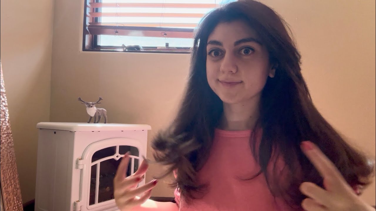 ASMR style my hair with me! [no talking, blow dryer sounds, hair brushing]