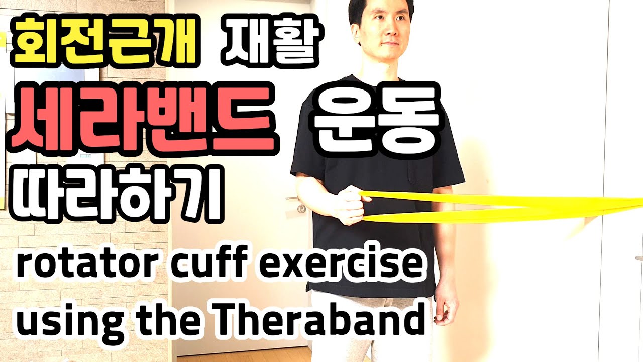 어깨 회전근개 재활운동 - 세라밴드 운동 따라하기 (rotator cuff rehabilitation exercise (Theraband))