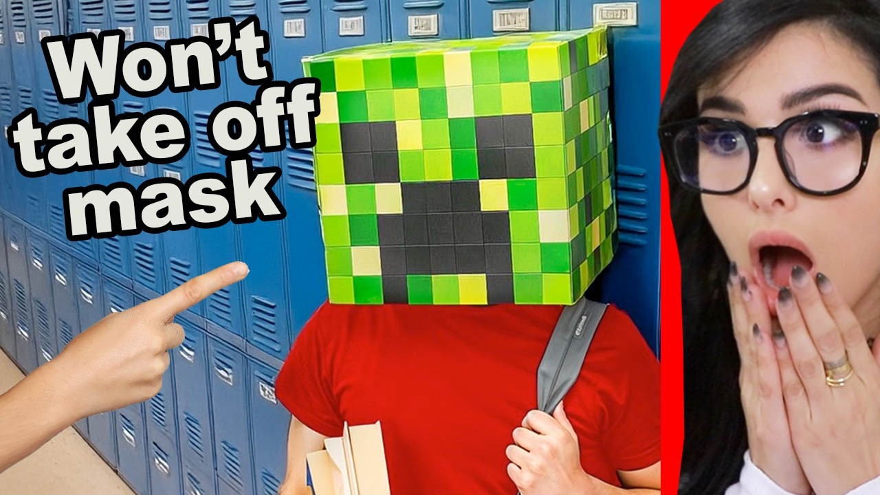 Student Wears MINECRAFT Mask to HIDE Face