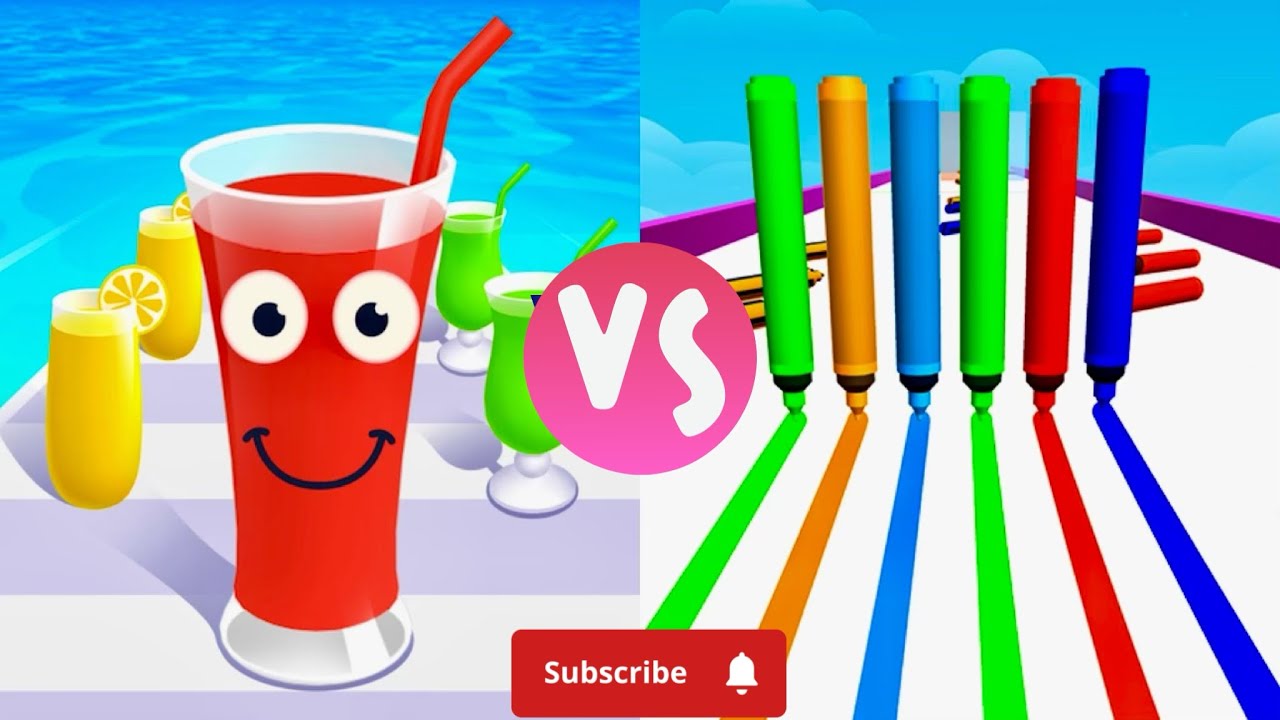 Juice run🥤 VS pencil run✏️ - All Levels Speed RunGameplay Android iOS 