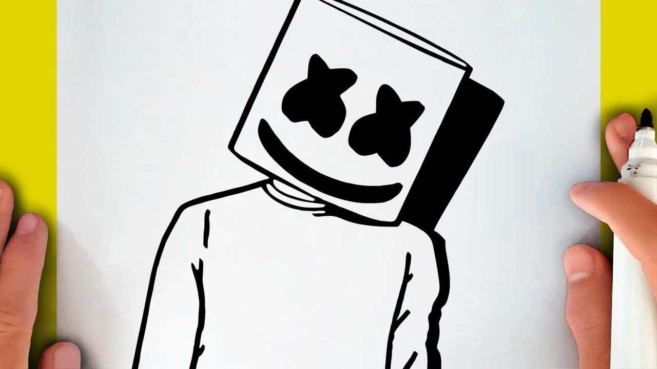 HOW TO DRAW DJ MARSHMELLO STEP BY STEP