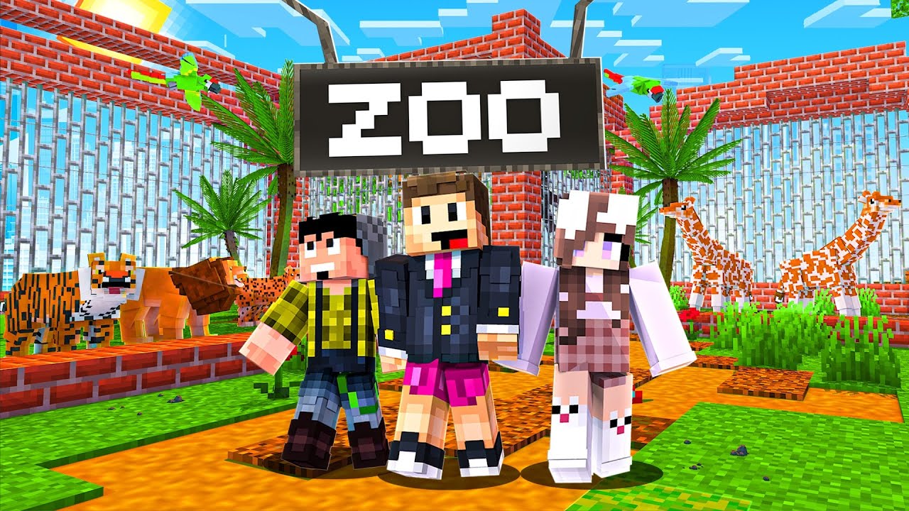 VISITAMOS UM ZOOLOGICO COM NOVOS ANIMAIS NO MINECRAFT !! - AVENTURA COM MODS
