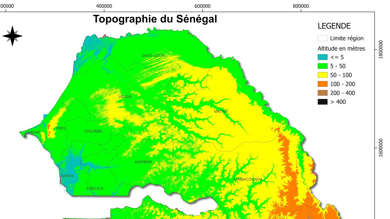 MNT du Sénégal en 20 minutes - QGIS