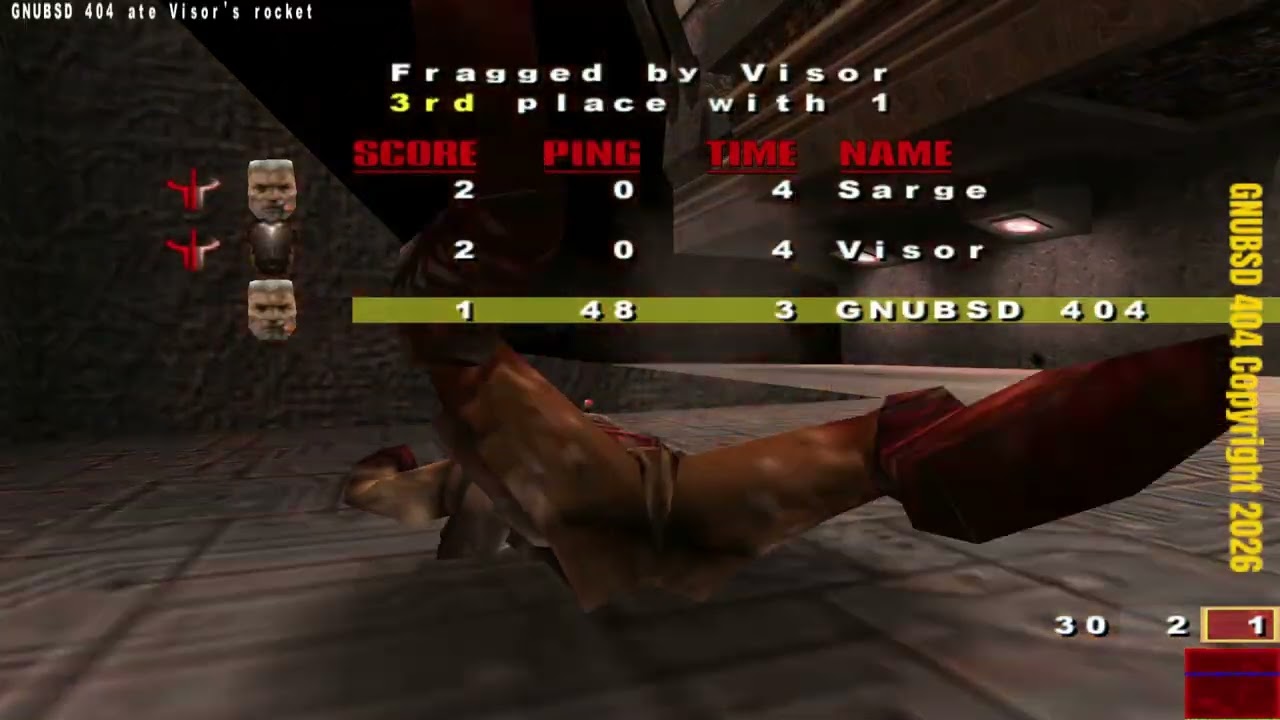 GNUBSD 404 Long N141 Quake 3 WASM (Linux/FreebSD ???)